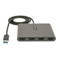 ADAPTADOR USB 3.0 A 4X HDMI STARTECH 1M/ MACHO-HEMBRA/ GRIS