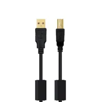 CABLE FERRITA USB(A) 2.0 A USB(B) 2.0 NANOCABLE 5M NEGRO MACHO-MACHO