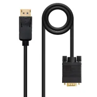 CABLE CONVERSOR DISPLAYPORT A VGA NANOCABLE 5M MACHO-MACHO/ NEGRO