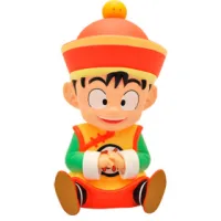 FIGURA HUCHA PLASTOY DRAGON BALL GOHAN SENTADO 13,5 CM PVC