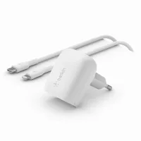 CARGADOR DE PARED BELKIN WCA006VF1MWH-B5 20W 1X USB TIPO C BLANCO + CABLE LIGHTNING A USB TIPO C 1M 
