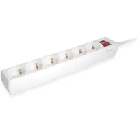 REGLETA EQUIP CON 6 TOMAS CABLE DE RED DE 1.5 METROS Y BOTON DE APAGADO ENCENDIDO