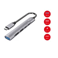 HUB USB TIPO C 3.2 EQUIP LIFE 1 X USB 3.2 / 2 X USB 2.0 / 2 X USB TIPO C / 100W / ALUMINIO