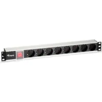 REGLETA ALIMENTACION EQUIP RACK 19" 1U 8 TOMAS 3500W CABLE 1.8M INTERRUPTOR ALUMINIO