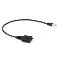 CABLE RJ9 A  2 X JACK 3.5MM EQUIP MACHO-HEMBRA 0.25M