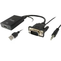 ADAPTADOR EQUIP VGA MACHO A HDMI HEMBRA CON AUDIO JACK 3.5" 119038