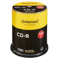TARRINA DE CD-R VIRGENES INTENSO 700MB/80 MIN TUBO 100 UNIDADES