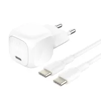 CARGADOR DE PARED BELKIN WCA009KQ1MWH-B6 20W 1X USB TIPO C BLANCO + CABLE USB TIPO C