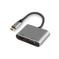 ADAPTADOR EWENT USB TIPO C A HDMI 4K  Y VGA 15CM / MACHO - HEMBRA