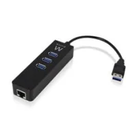 HUB USB EWENT 3 PUERTOS + 1 PUERTO GIGABIT LAN/ USB 3.1 GEN 1