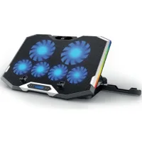 SOPORTE / BASE REFRIGERACION PARA ORDENADOR PORTATIL EWENT EW1260/ 6 VENTILADORES/ HUB 2 PUERTOS/ RGB/ HASTA 17"