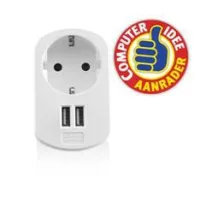 CARGADOR USB EWENT 2 PUERTOS/ 155W/ ENCHUFE SHUKO BLANCO
