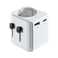 ENCHUFE UNIVERSAL VIAJE EWENT EW1472 UE SCHUKO A USA/UK/AUS/CHINA 1 X USB / 1 X USB TIPO C