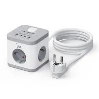 REGLETA SOBREMESA EWENT EW3863 3X SCHUKO/ 2X USB TIPO A/ 2X USB TIPO B
