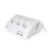 REGLETA DE ESCRITORIO EWENT 5 TOMAS DE CORRIENTE/ 2 PUERTOS USB/ BLANCO