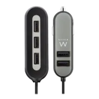 CARGADOR USB EWENT PARA COCHE/ 5 PUERTOS/ 54W