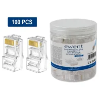 CONECTOR RJ45 EWENT EASYCONNECT IM1206 CAT.6 U/UTP PARA CABLE REDONDO 100 UNIDADES