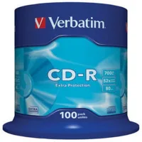 VERBATIM CD-R 700MB 48X TARRINA 100 UNIDADES DATALIFE EXTRA PROTECTION