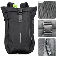 MOCHILA UNISEX EWENT TRENDY ROLL PARA PORTATIL 17.3" NEGRA