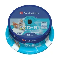 VERBATIM CD-R 700MB 52X TARRINA 25 UNIDADES PRINTABLE