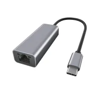 ADAPTADOR DE RED EWENT USB TIPO C MACHO A RJ45 HEMBRA GRIS
