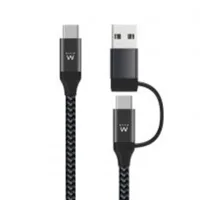 CABLE USB EWENT USB TIPO C A USB TIPO C / TIPO A MACHO-MACHO 1M