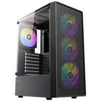 CAJA ORDENADOR GAMING ANTEC AX26 ARGB ELITE ATX CRISTAL TEMPLADO NEGRA