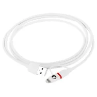 Cable Silver Ht Micro USB Combo - Lightning  Macho-Macho  1.5M  Blamco