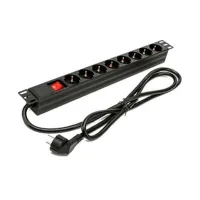 REGLETA PHASAK 8 TOMAS ARMARIO RACK 19" CON INTERRUPTOR 1.5M NEGRO BNS 1518