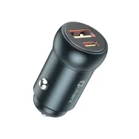 CARGADOR QCHARX NYX COCHE 30W 2 PUERTOS USB A + USB C NEGRO