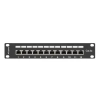 PATCH PANEL LANBERG 12 PUERTOS 1U CAT.6 10" BLINDADO NEGRO
