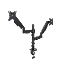 SOPORTE MESA TOOQ PANTALLA GIRA INCLINA 2 BRAZOS 17-32 NEGRO