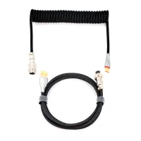 Phoenix Kioru Cable Aviador En Espiral Con Conector Tipo C Para Teclados Gaming Negro