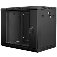ARMARIO LANBERG 19" 9U 600X450X507 FLAT PACK PUERTA CRISTAL NEGRO