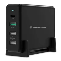 CARGADOR CONCEPTRONIC OZUL01B CARGA RAPIDA PD 3 X USB TIPO A / 1 X USB TIPO C / 65W
