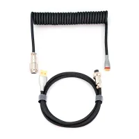 Phoenix Kioru Cable Aviador En Espiral Con Conector Tipo C Para Teclados Gaming Negro Y Gris