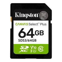 TARJETA MEMORIA SDXC 64GB KINGSTON CANVAS SELECT PLUS UHS-I CLASE 10