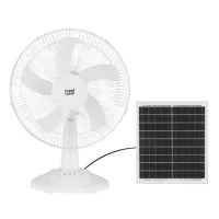 Ventilador DC Sobremesa Solar Abanico Blanco 20w 3velocidades 5 Asp.blancas 63x43x30,5cm 4,20m De Cable