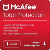 ANTIVIRUS MCAFEE TOTAL PROTECCION 1 DISPOSITIVO 1 AÑO ESD (DESCARGA DIRECTA)