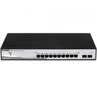 SWITCH D-LINK 10 PUERTOS GESTIONABLE 8 GIGABIT ETHERNET 10/100/100 2 SFP LAYER2 SMARTIII