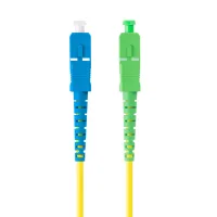 LATIGUILLO FIBRA OPTICO SC/APC A SC/UPC LANBERG 1M MONO SIMPLEX G657A1 LSZH AMARILLO