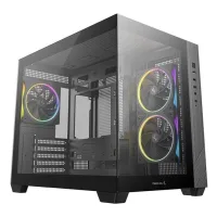 CAJA ORDENADOR GAMING DEEPCOOL CG330 3F MATX ARGB CRISTAL TEMPLADO NEGRA
