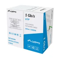 BOBINA 1GB/S LANBERG U/UTP RJ45 SOLIDO CCA AWG23 305M VERDE