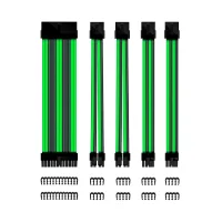  KIT DE EXTENSION PHOENIX CABLES FUENTE DE ALIMENTACION 30CM 24 PINES / 4 + 4 PINES / 6 + 2 PINES NEGRO Y VERDE