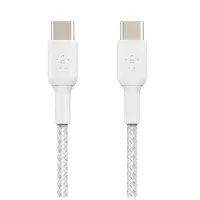 CABLE USB TIPO C BELKIN 2M/ MACHO-MACHO/ BLANCO/ TRENZADO