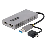 ADAPTADOR USB 3.0/USB TIPO C A 2X HDMI STARTECH MACHO-HEMBRA/ GRIS