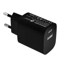 CARGADOR DE PARED LEOTEC 20W CARGA RAPIDA 1 USB TIPO-C PD 1 USB-A NEGRO