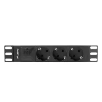 REGLETA LANBERG 1U 16A 3X SCHUKO RACK 10" 2M NEGRO