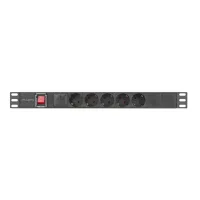 REGLETA LANBERG 1U 16A RACK 19" 5X SOCKET SCHUKO NEGRO 2M
