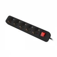 REGLETA LANBERG 5 TOMAS SCHUKO CON PROTECION NEGRA 3M